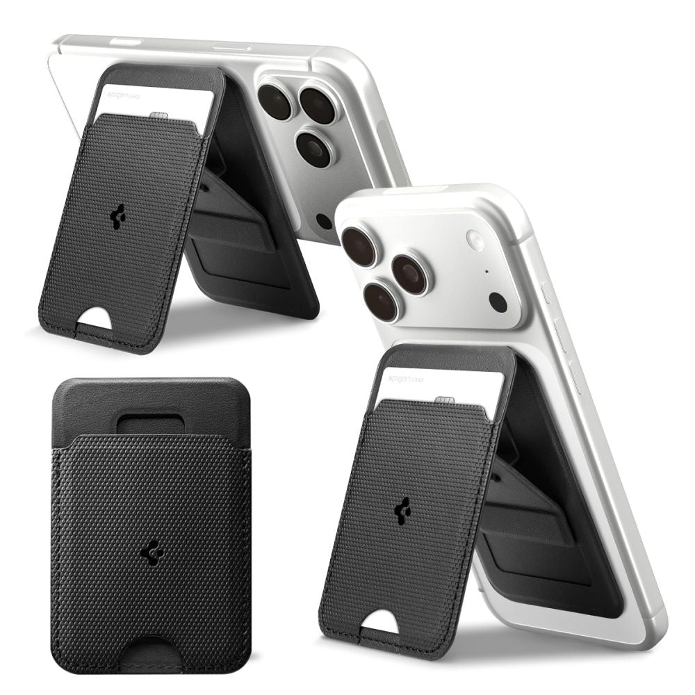 Spigen Μαγνητική Θήκη για Κάρτες και Stand Κινητού από Συνθετικό Δέρμα - S314 - 1 - Black