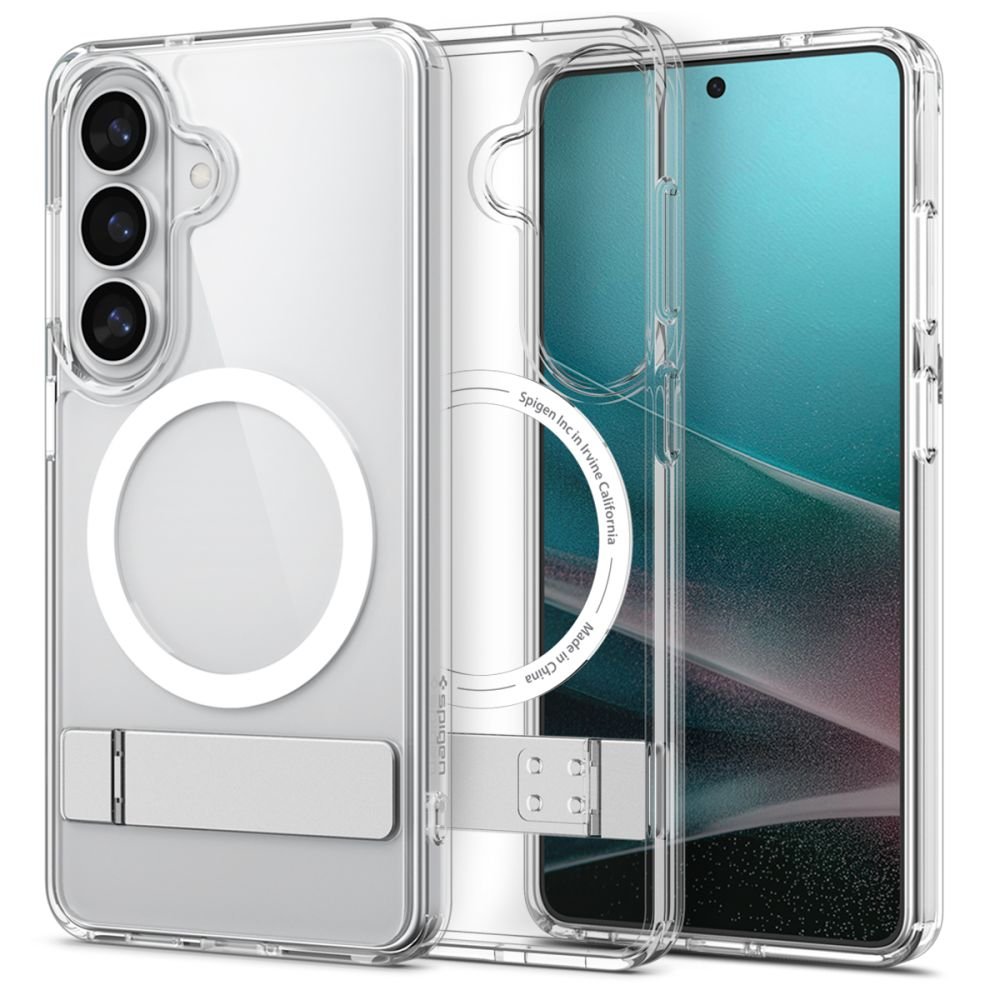 Spigen Samsung Galaxy S26 Plus - Σκληρή Θήκη με Πλαίσιο Σιλικόνης και Stand - Ultra Hybrid S MagSafe - Clear / White
