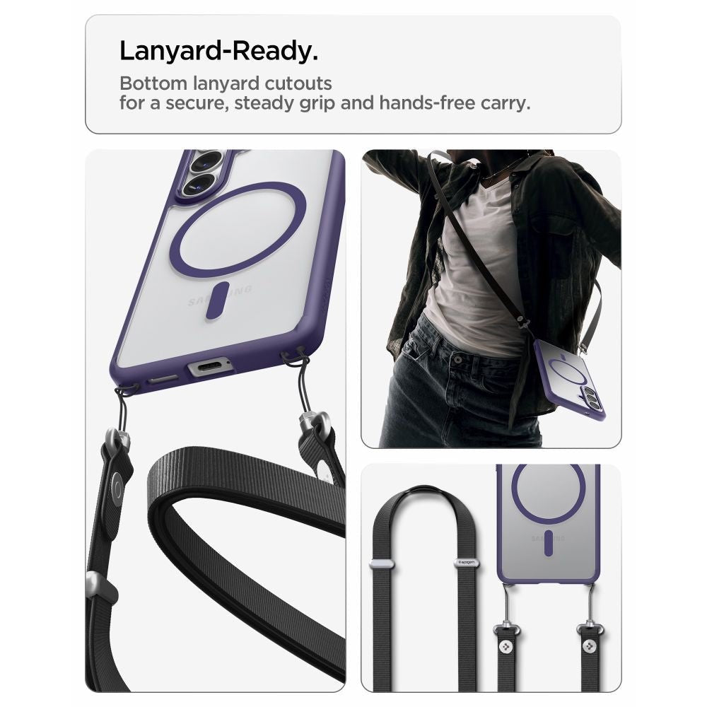 Spigen Samsung Galaxy S26 - Σκληρή Θήκη με Πλαίσιο Σιλικόνης Και MagSafe - Ultra Hybrid Mag - Clear / Deep Purple