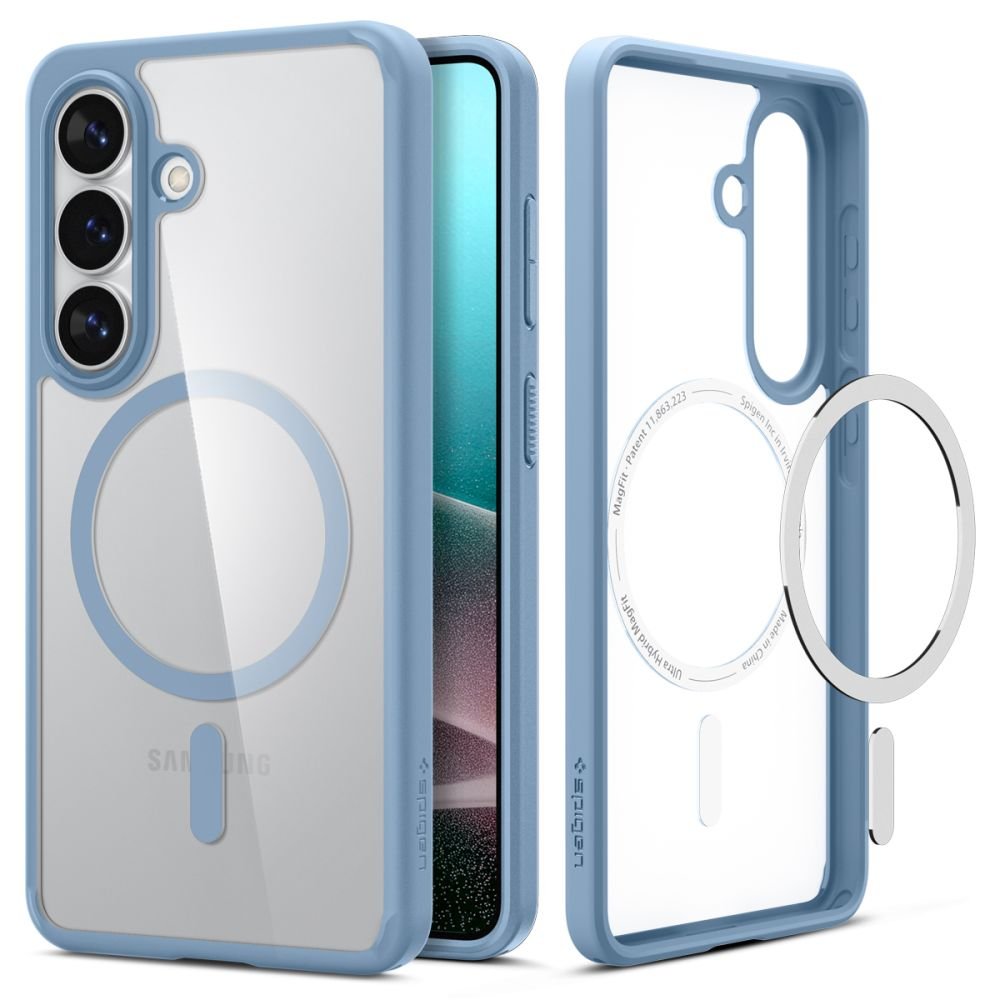 Spigen Samsung Galaxy S26 - Σκληρή Θήκη με Πλαίσιο Σιλικόνης Και MagSafe - Ultra Hybrid Mag - Clear / Light Blue