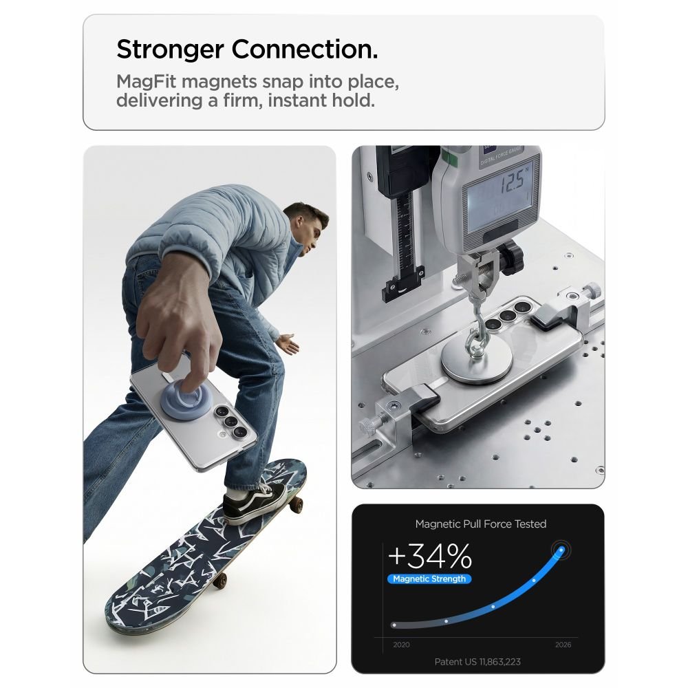 Spigen Samsung Galaxy S26 - Σκληρή Θήκη με Πλαίσιο Σιλικόνης Και MagSafe - Ultra Hybrid Mag - Clear / White