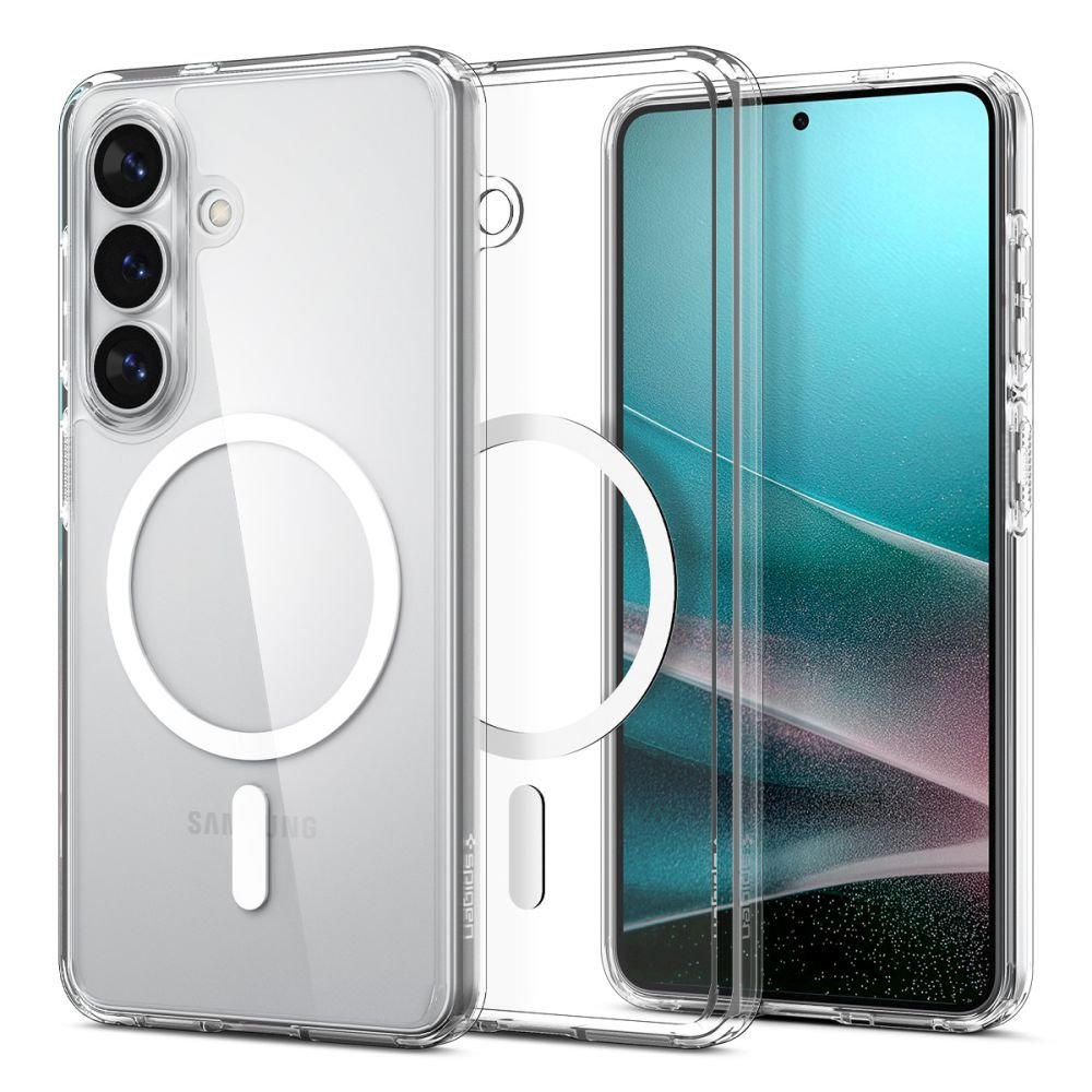 Spigen Samsung Galaxy S26 - Σκληρή Θήκη με Πλαίσιο Σιλικόνης Και MagSafe - Ultra Hybrid Mag - Clear / White