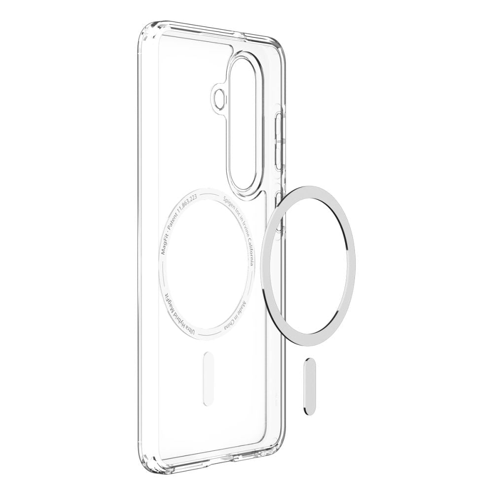 Spigen Samsung Galaxy S26 - Σκληρή Θήκη με Πλαίσιο Σιλικόνης Και MagSafe - Ultra Hybrid Mag - Clear / White
