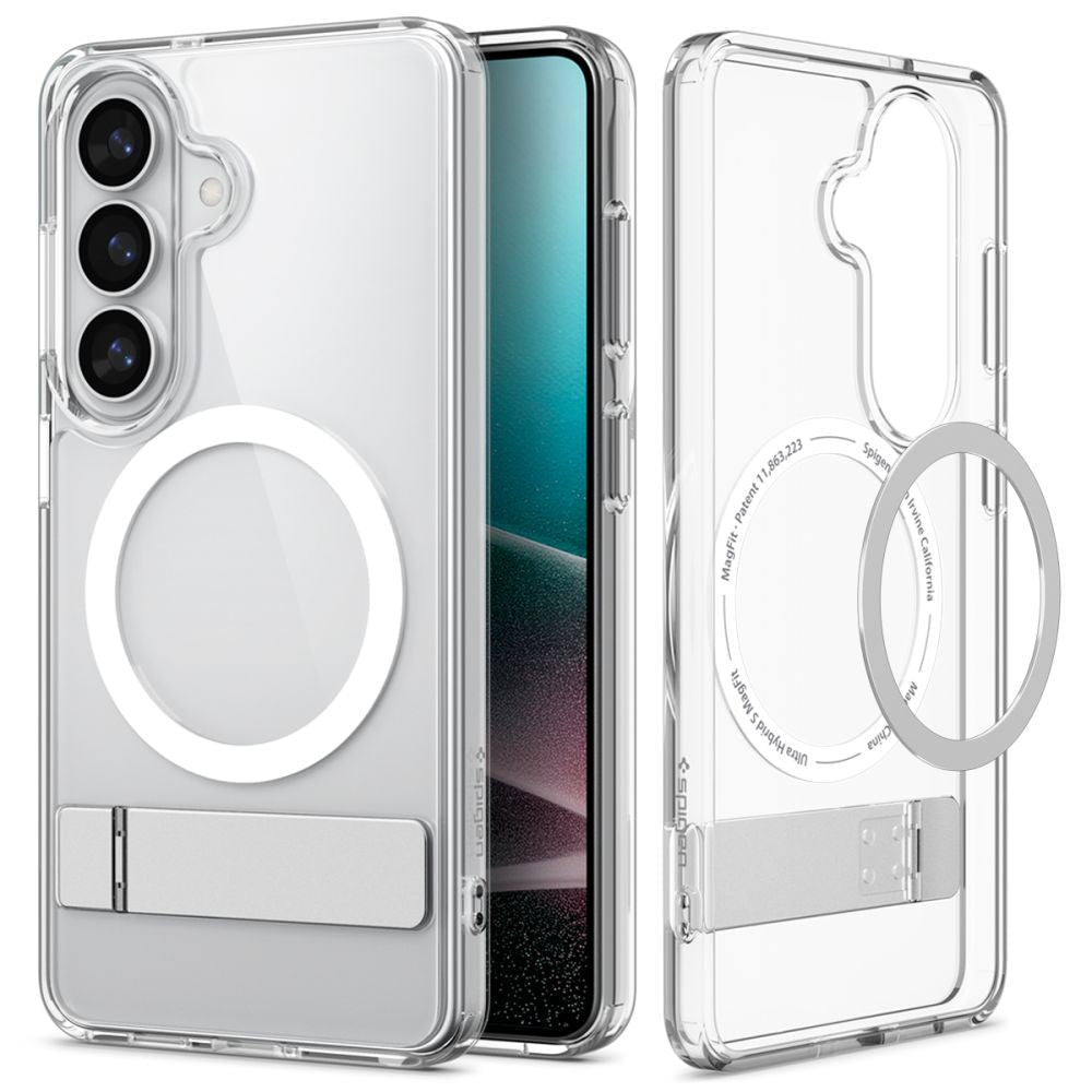 Spigen Samsung Galaxy S26 - Σκληρή Θήκη με Πλαίσιο Σιλικόνης και Stand - Ultra Hybrid S MagSafe - Clear / White
