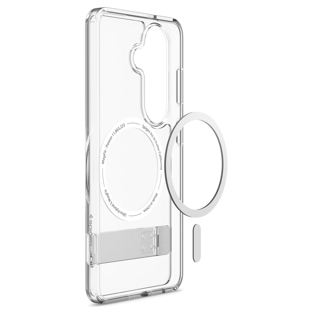 Spigen Samsung Galaxy S26 - Σκληρή Θήκη με Πλαίσιο Σιλικόνης και Stand - Ultra Hybrid S MagSafe - Clear / White