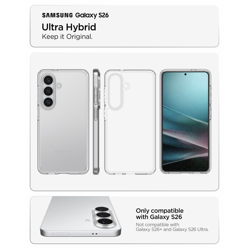 Spigen Samsung Galaxy S26 Σκληρή Θήκη με Πλαίσιο Σιλικόνης - Ultra Hybrid - Crystal Clear