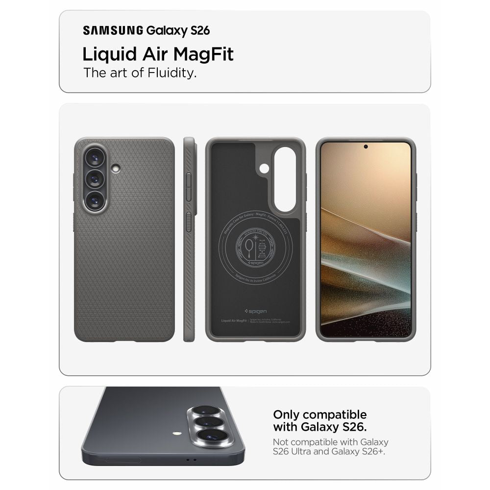 Spigen Samsung Galaxy S26 - Θήκη Σιλικόνης με Magsafe - Liquid Air Mag - Marble Grey