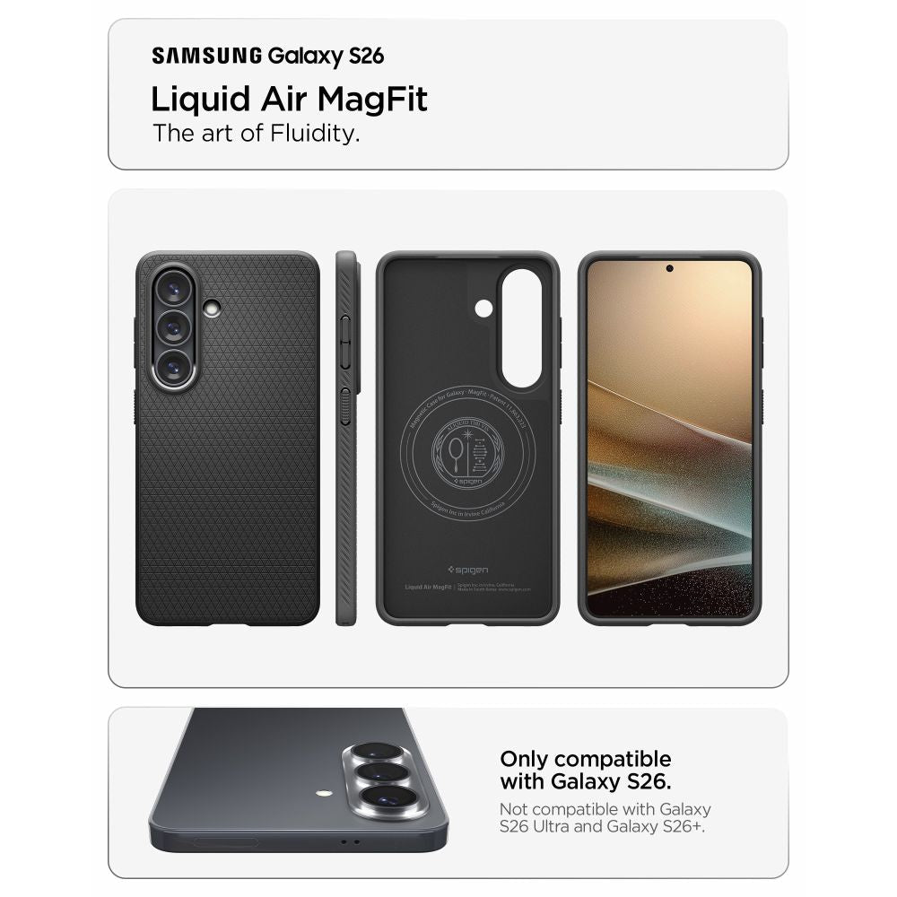 Spigen Samsung Galaxy S26 - Θήκη Σιλικόνης με Magsafe - Liquid Air Mag - Matte Black