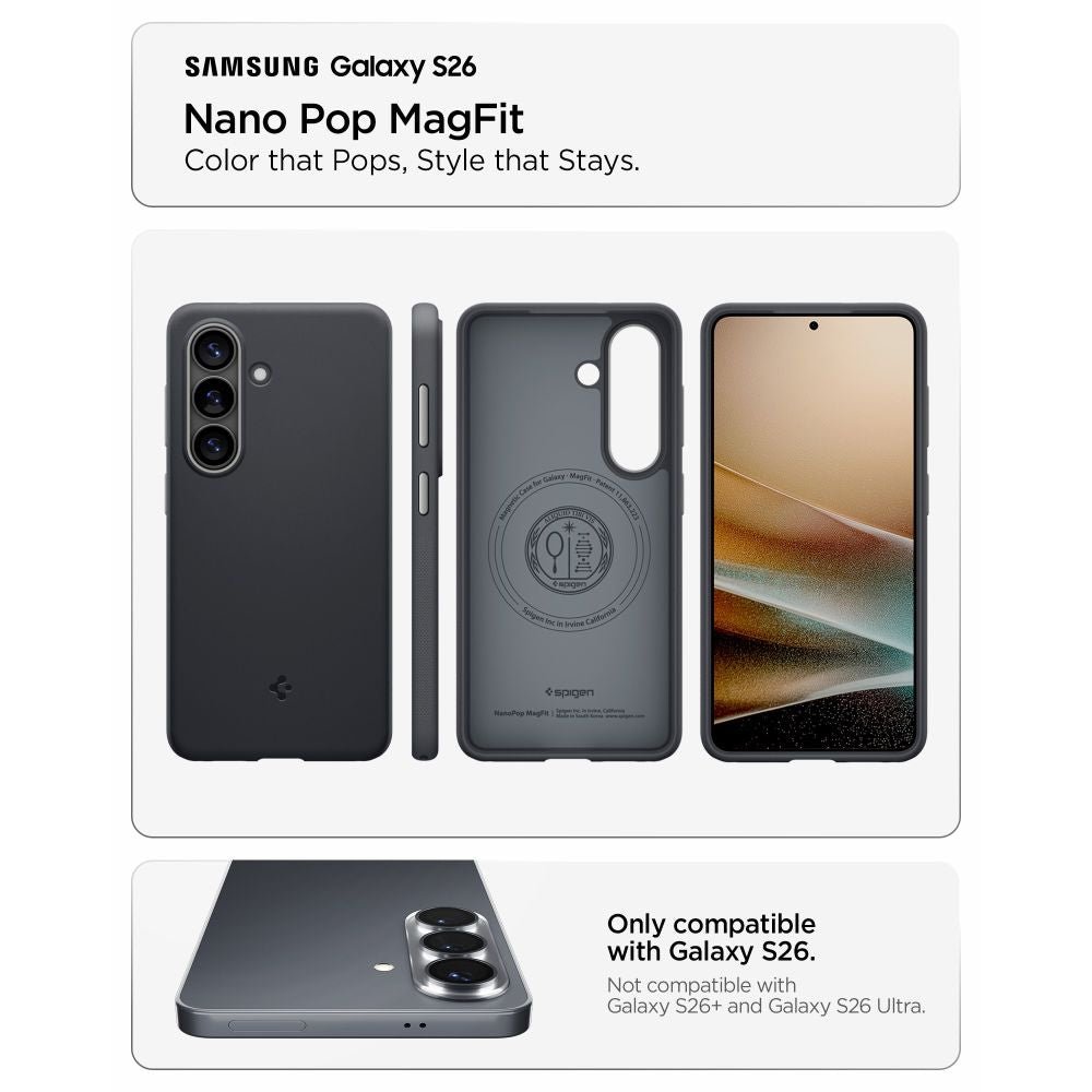 Spigen Samsung Galaxy S26 - Θήκη Σιλικόνης με MagSafe - Nano Pop Mag - Black Sesame