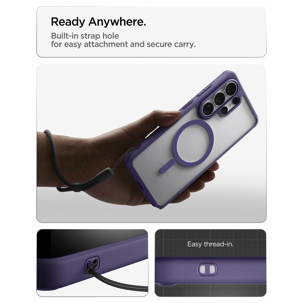 Spigen Samsung Galaxy S26 Ultra - Σκληρή Θήκη με Πλαίσιο Σιλικόνης Και MagSafe - Ultra Hybrid Mag - Clear / Deep Purple