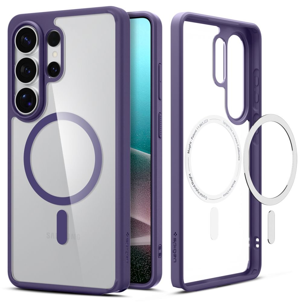 Spigen Samsung Galaxy S26 Ultra - Σκληρή Θήκη με Πλαίσιο Σιλικόνης Και MagSafe - Ultra Hybrid Mag - Clear / Deep Purple