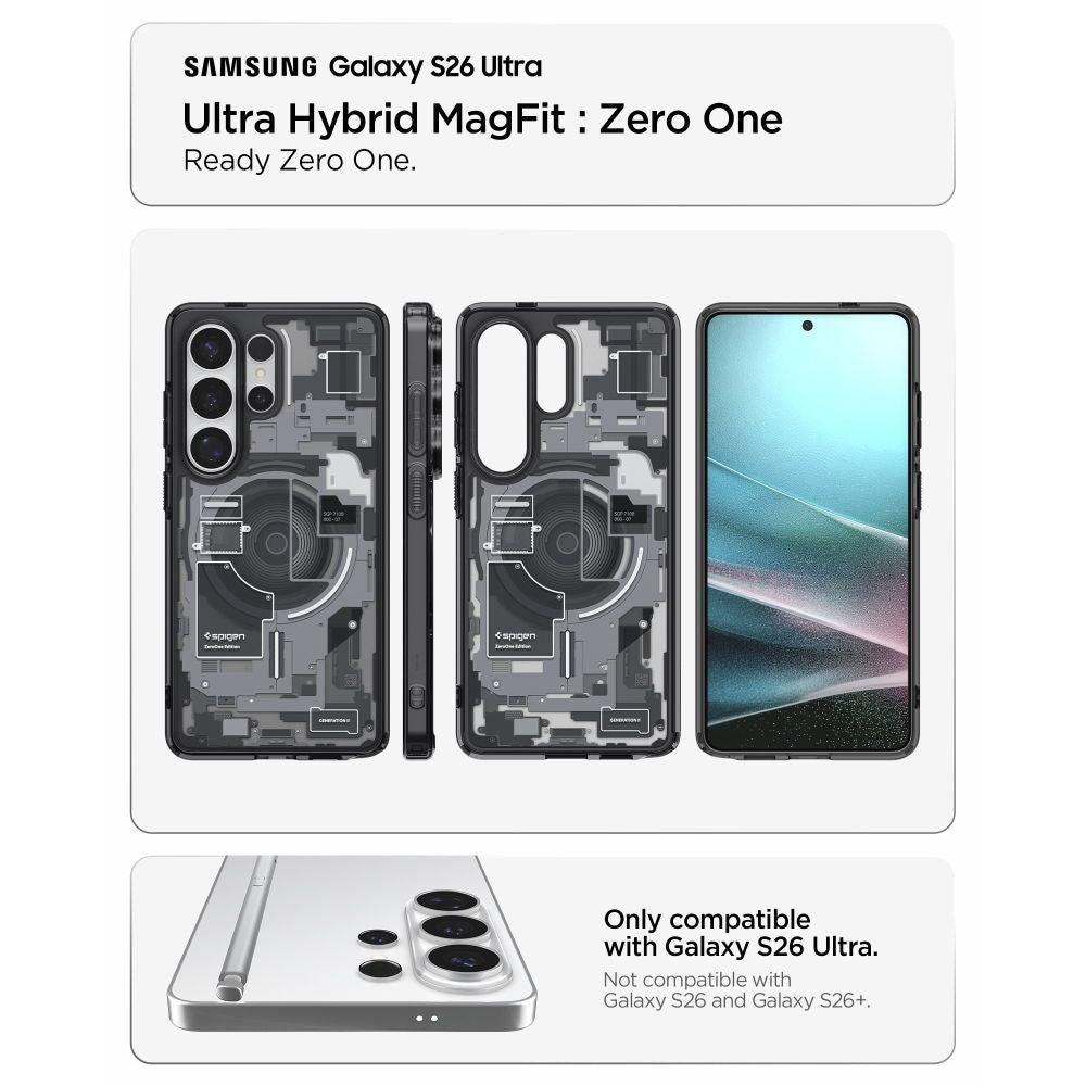 Spigen Samsung Galaxy S26 Ultra - Σκληρή Θήκη με Πλαίσιο Σιλικόνης και MagSafe - Ultra Hybrid Mag - Zero One Black