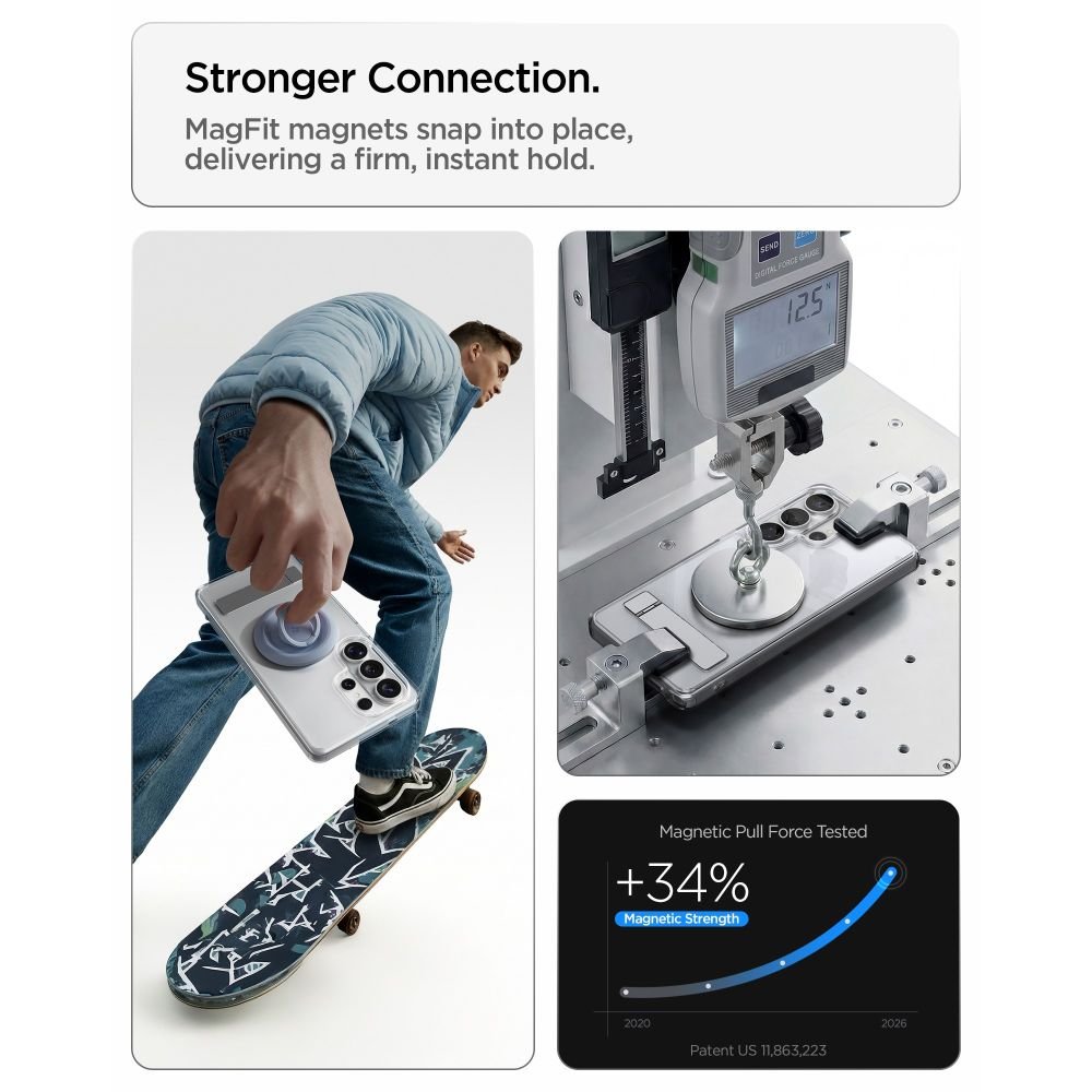 Spigen Samsung Galaxy S26 Ultra - Σκληρή Θήκη με Πλαίσιο Σιλικόνης και Stand - Ultra Hybrid S MagSafe - Clear / White