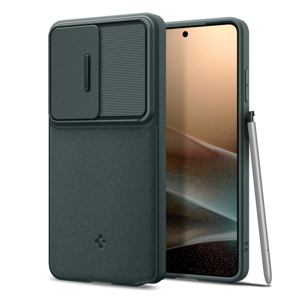 Spigen Samsung Galaxy S26 Ultra - Θήκη Σιλικόνης με Κάλυμμα για την Κάμερα - Optik Armor - Abyss Green