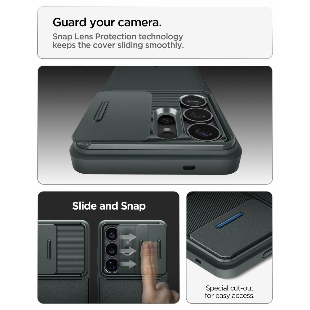 Spigen Samsung Galaxy S26 Ultra - Θήκη Σιλικόνης με Κάλυμμα για την Κάμερα - Optik Armor - Abyss Green