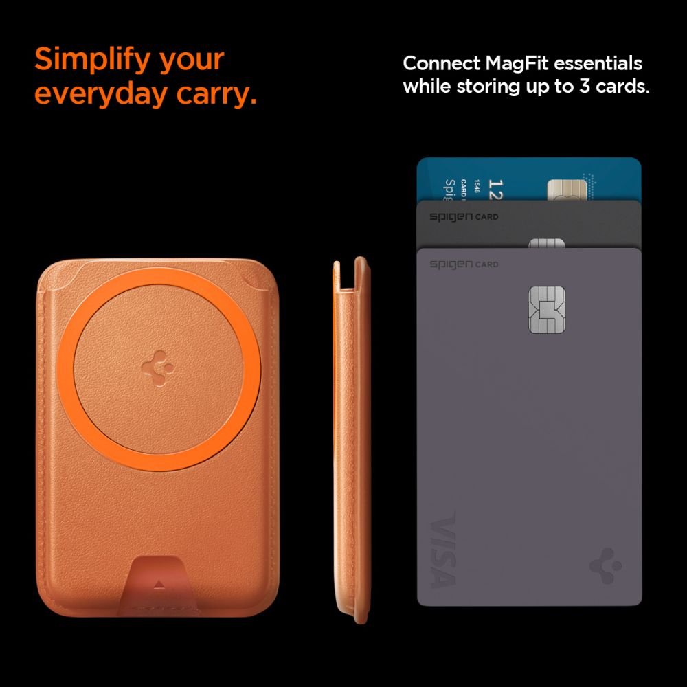 Spigen Universal Θήκη για Κάρτες - Valentinus MagFit+ MagSafe Card Holder - Metallic Orange