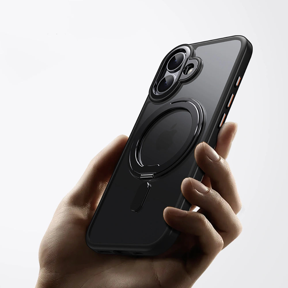Tech-Protect iPhone 17 MagRing - Σκληρή MagSafe Θήκη με Περιστρεφόμενο Δαχτυλίδι Συγκράτησης / Stand - Black
