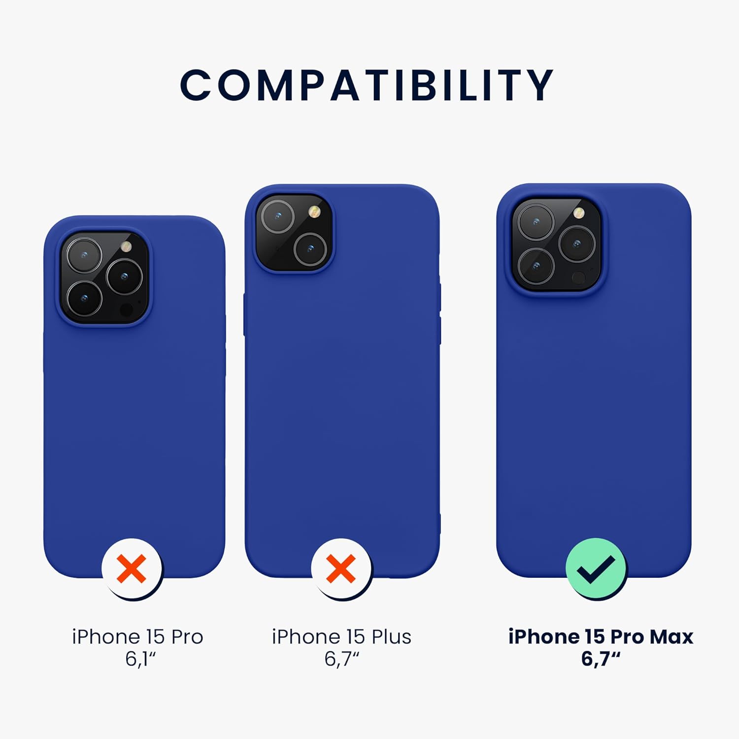 KW iPhone 15 Pro Max Θήκη Σιλικόνης Rubberized TPU - Baltic Blue - 61956.134