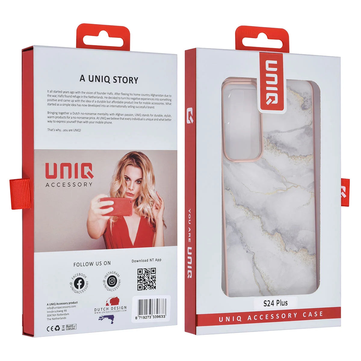 Tuniq Samsung Galaxy S24 Plus - Σκληρή Θήκη με Πλαίσιο Σιλικόνης - Σχέδιο Μάρμαρο - Γκρί