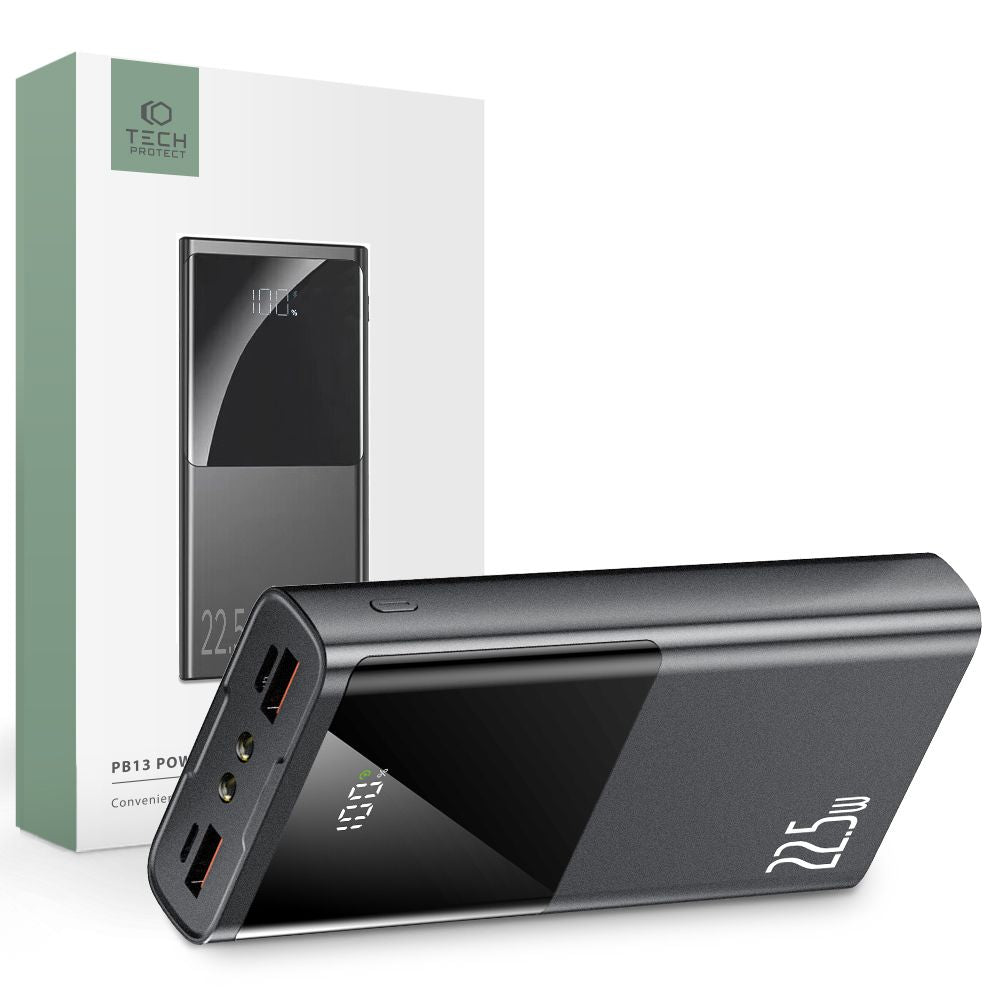 Tech-Protect PB13-22.5W Power Bank 20000mAh με 2 Θύρες USB και 1 Θύρα Type-C - Grey