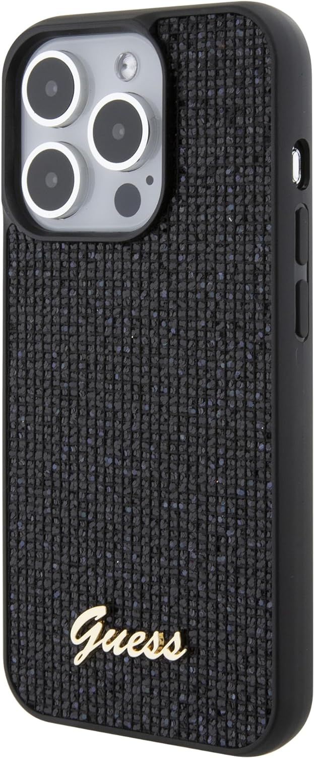 Guess iPhone 15 Pro Disco Metal Script Θήκη Σιλικόνης - Black - GUHCP15LPMSDGSK