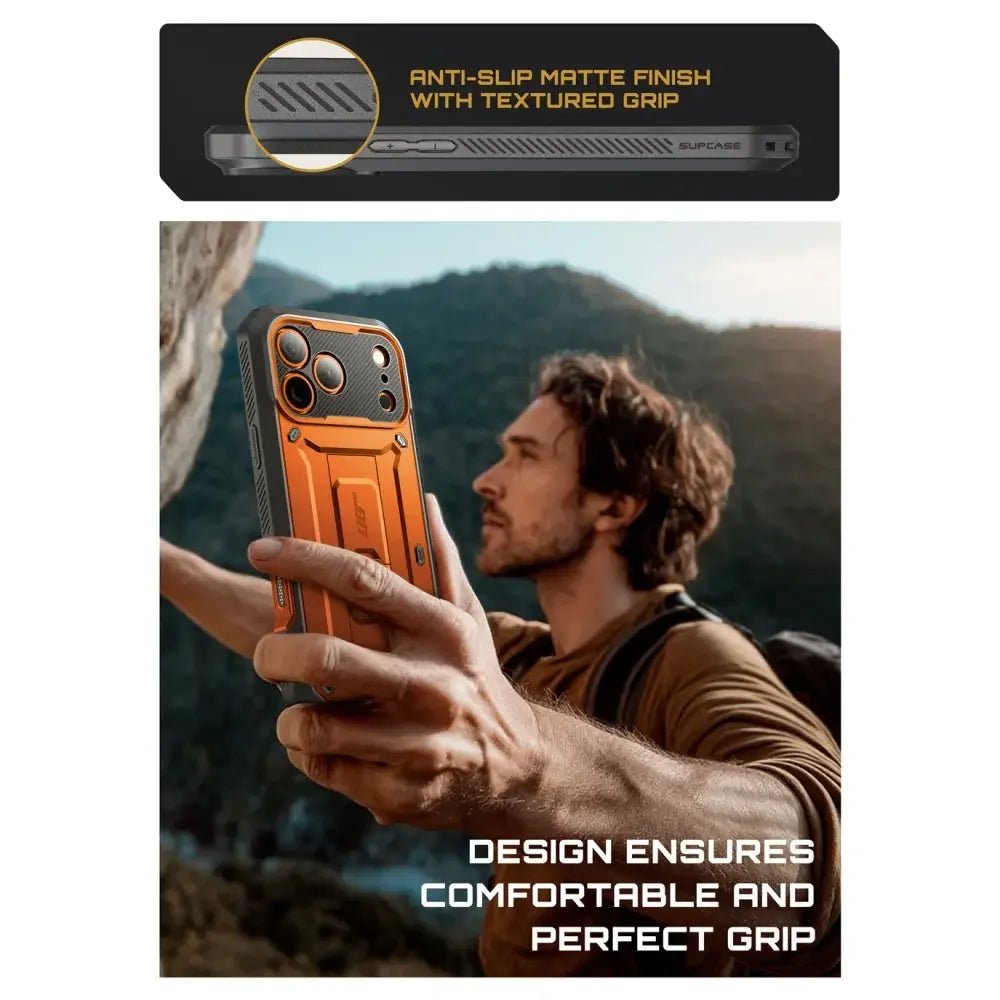 Supcase iPhone 17 Pro Max - Unicorn Beetle Pro - Σκληρή Θήκη με Προστασία Οθόνης και Stand - Coral