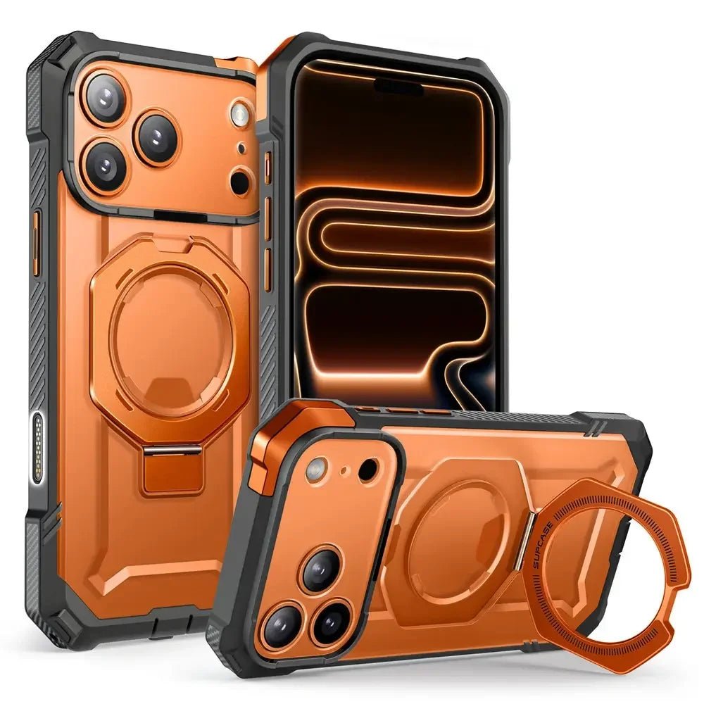 Supcase iPhone 17 Pro - UB Grip Mag - Σκληρή Θήκη με MagSafe και Stand - Clear / Coral