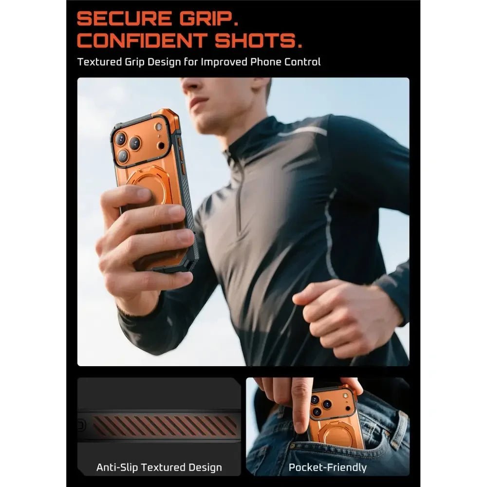 Supcase iPhone 17 Pro - UB Grip Mag - Σκληρή Θήκη με MagSafe και Stand - Clear / Coral