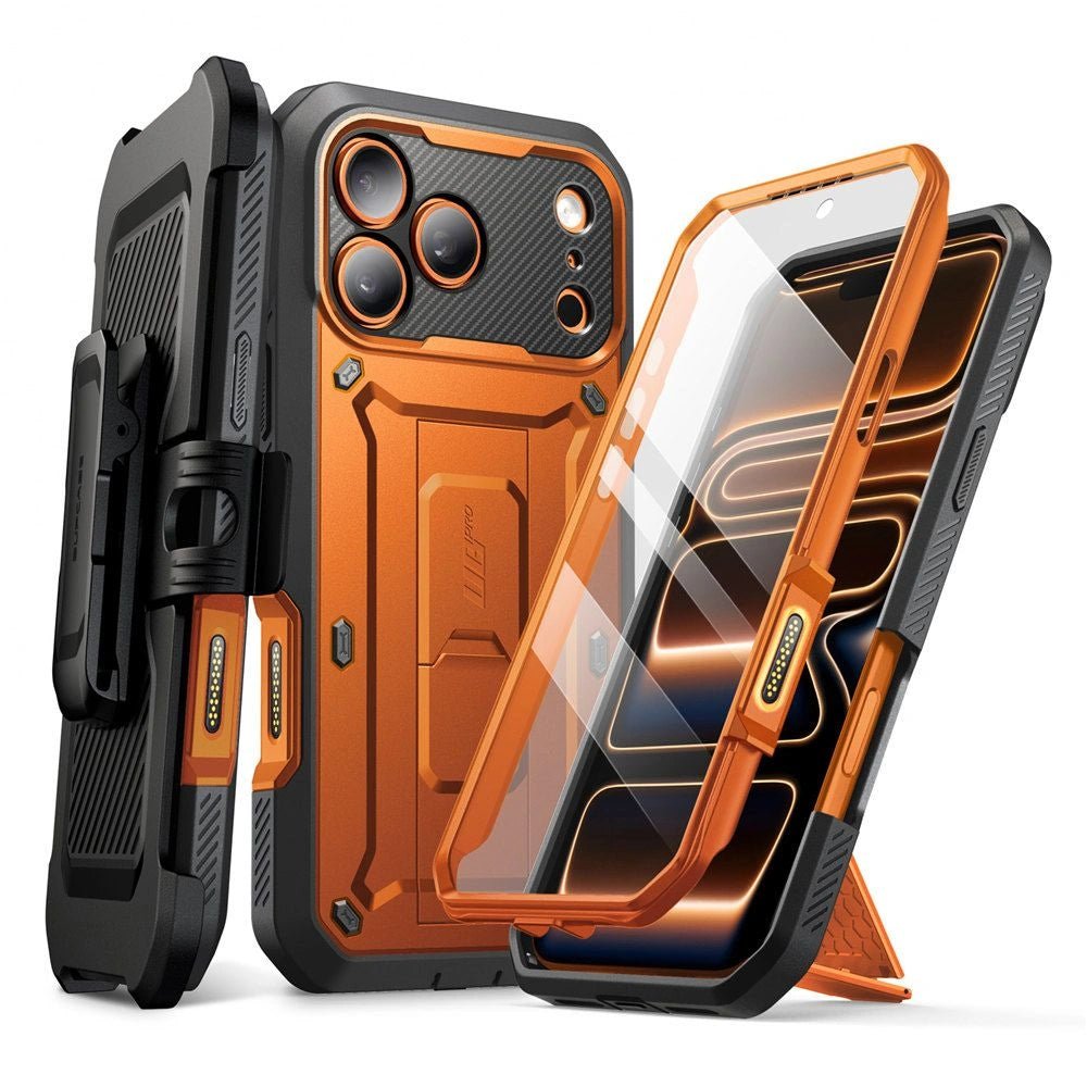 Supcase iPhone 17 Pro - Unicorn Beetle Pro - Σκληρή Θήκη με Προστασία Οθόνης και Stand - Coral