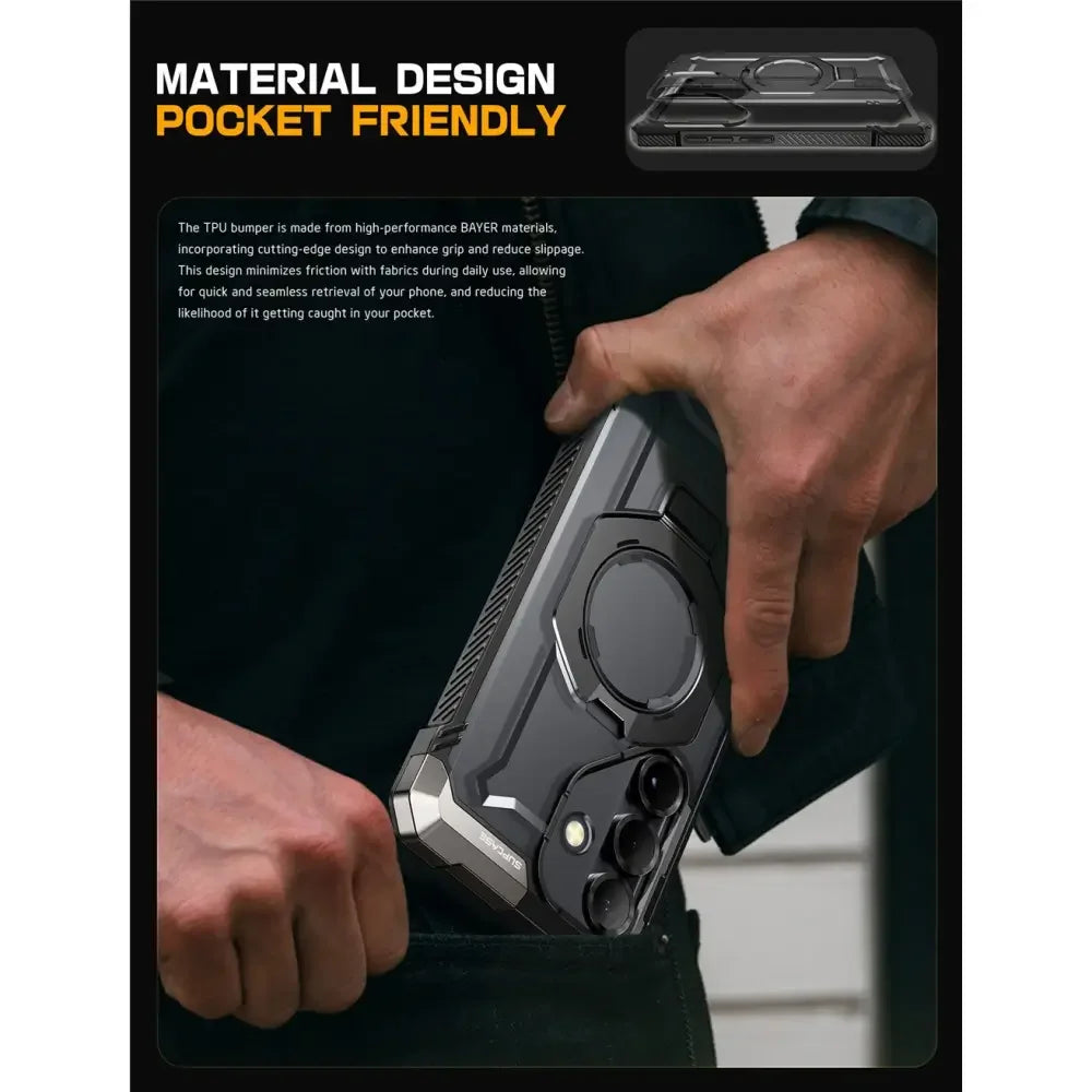 Supcase Samsung Galaxy S25 FE - UB Grip Mag - Σκληρή Θήκη με MagSafe και Stand - Black - likebrands.gr