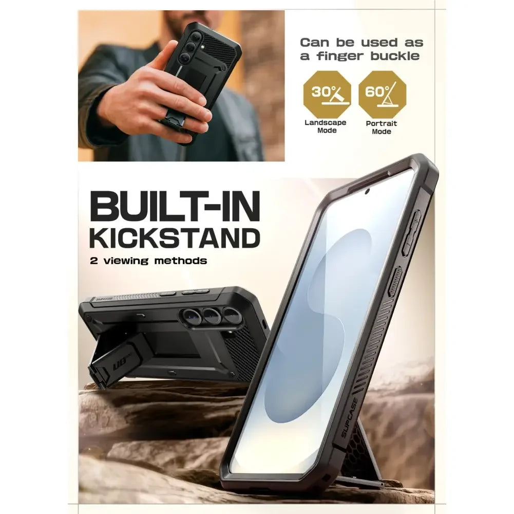 Supcase Samsung Galaxy S25 FE - Unicorn Beetle Pro - Σκληρή Θήκη με Προστασία Οθόνης και Stand - Black - likebrands.gr