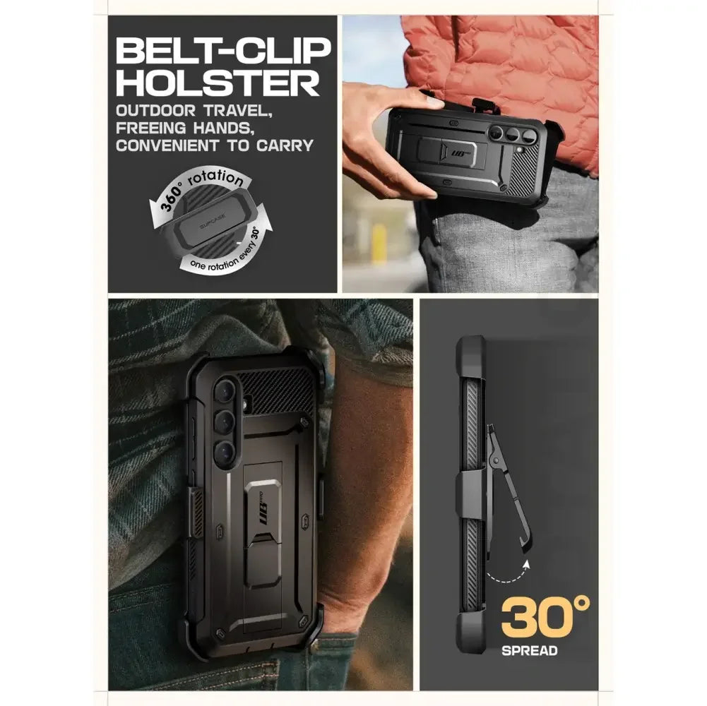 Supcase Samsung Galaxy S25 FE - Unicorn Beetle Pro - Σκληρή Θήκη με Προστασία Οθόνης και Stand - Black - likebrands.gr