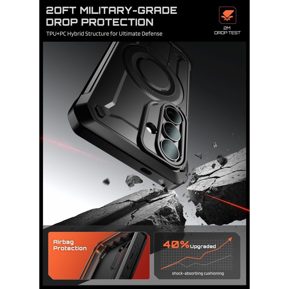 Supcase Samsung Galaxy S26 - Σκληρή Θήκη MagSafe με Προστασία Οθόνης και Stand - Unicorn Beetle Pro Mag 2 Set - Black