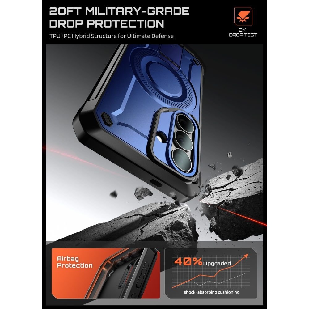 Supcase Samsung Galaxy S26 - Σκληρή Θήκη MagSafe με Προστασία Οθόνης και Stand - Unicorn Beetle Pro Mag 2 Set - Cobalt Blue