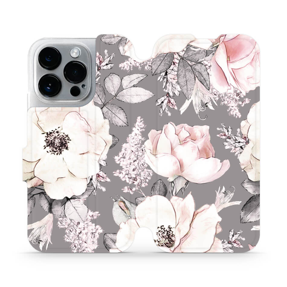 Mobiwear iPhone 14 Pro Θήκη Βιβλίο Slim Flip - Design Pink Pastel Flowers - MX06S