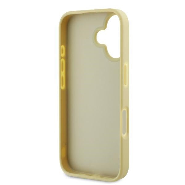 Karl Lagerfeld iPhone 16 - Metal Signature - Σκληρή Θήκη με Πλαίσιο Σιλικόνης και Επένδυση Συνθετικού Δέρματος - Gold - KLHCP16SPFMFBKMD