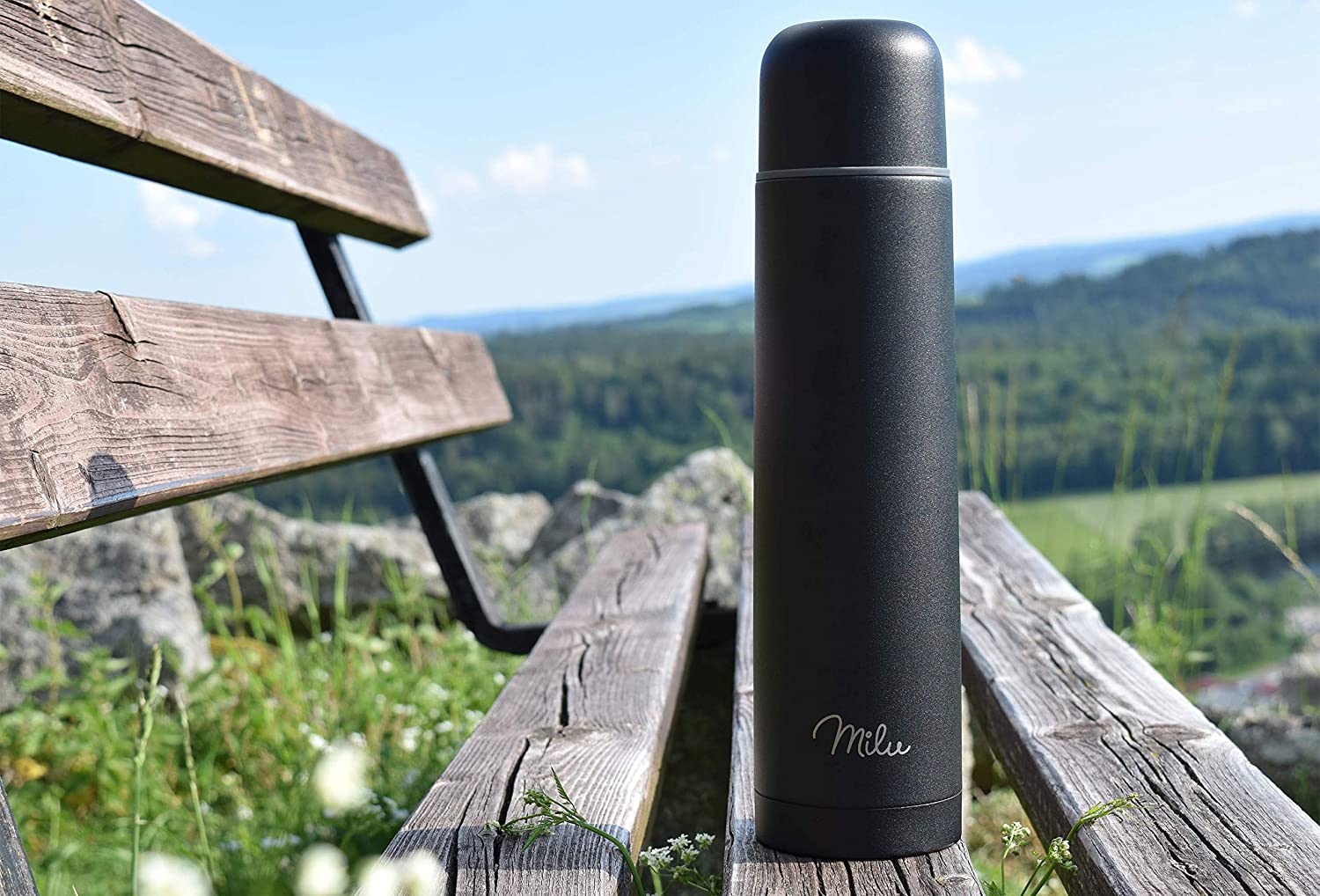 Milu T4 Μπουκάλι Θερμός Από Ανοξείδωτο Ατσάλι - 100% Στεγανό - 750 ml - Black - 6567