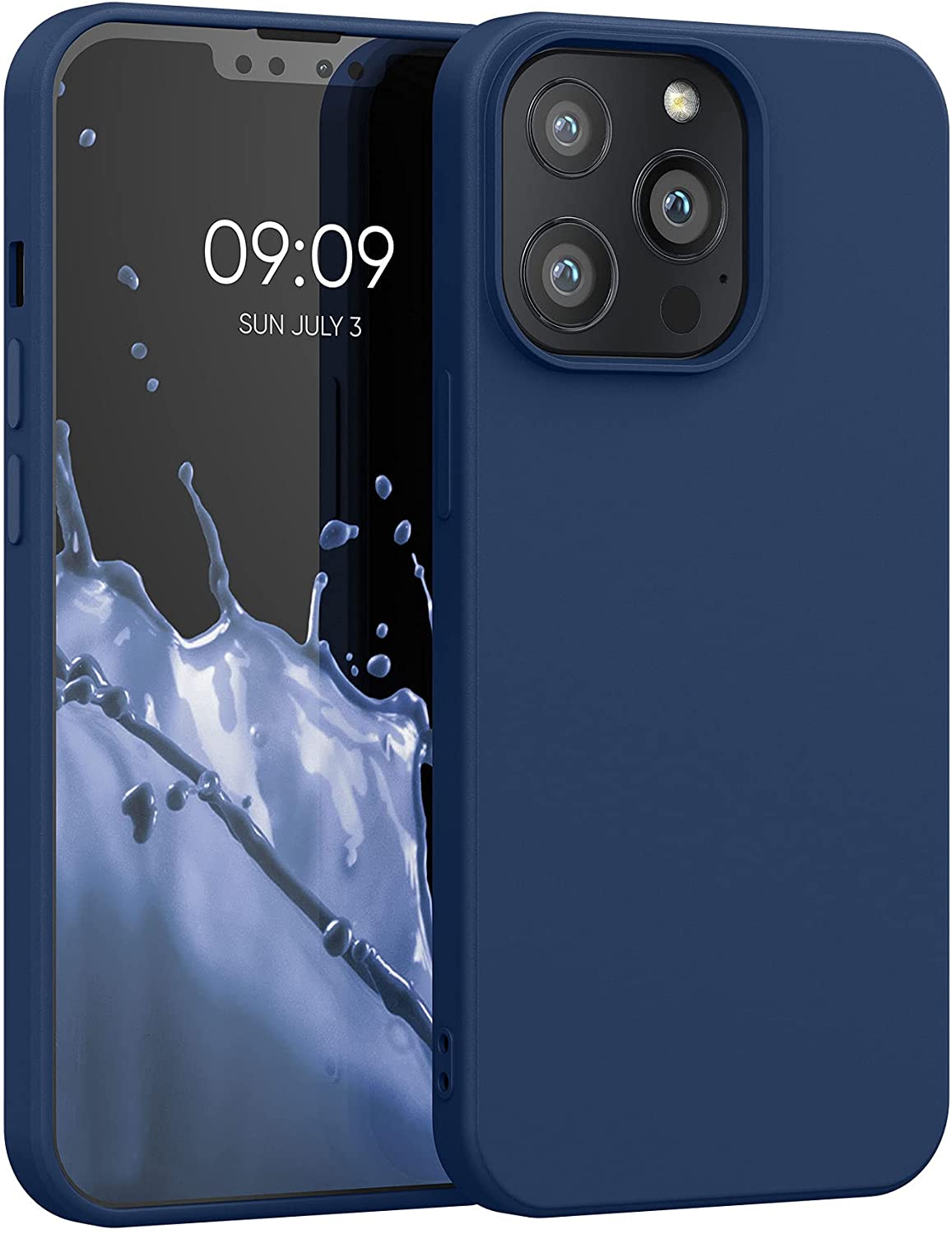 KW iPhone 13 Pro Θήκη Σιλικόνης Rubberized TPU - Navy Blue - 55962.116