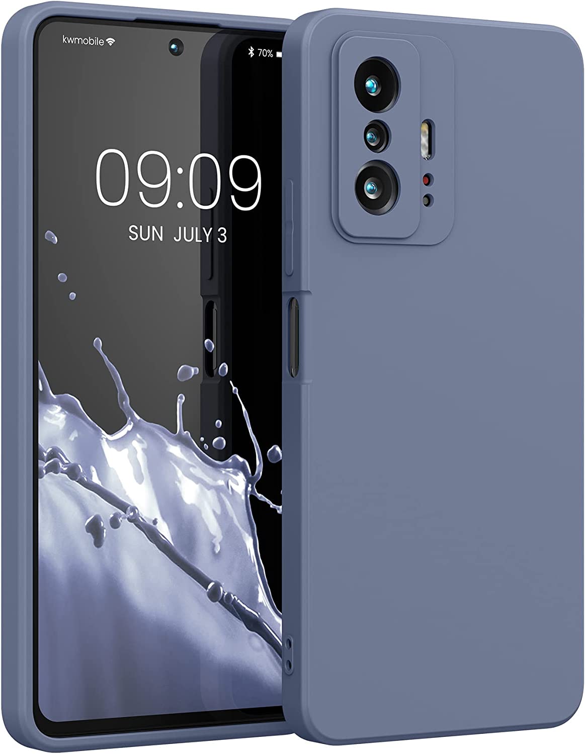 KW Xiaomi 11T / 11T Pro Θήκη Σιλικόνης Rubberized TPU - Blue Grey - 56573.12