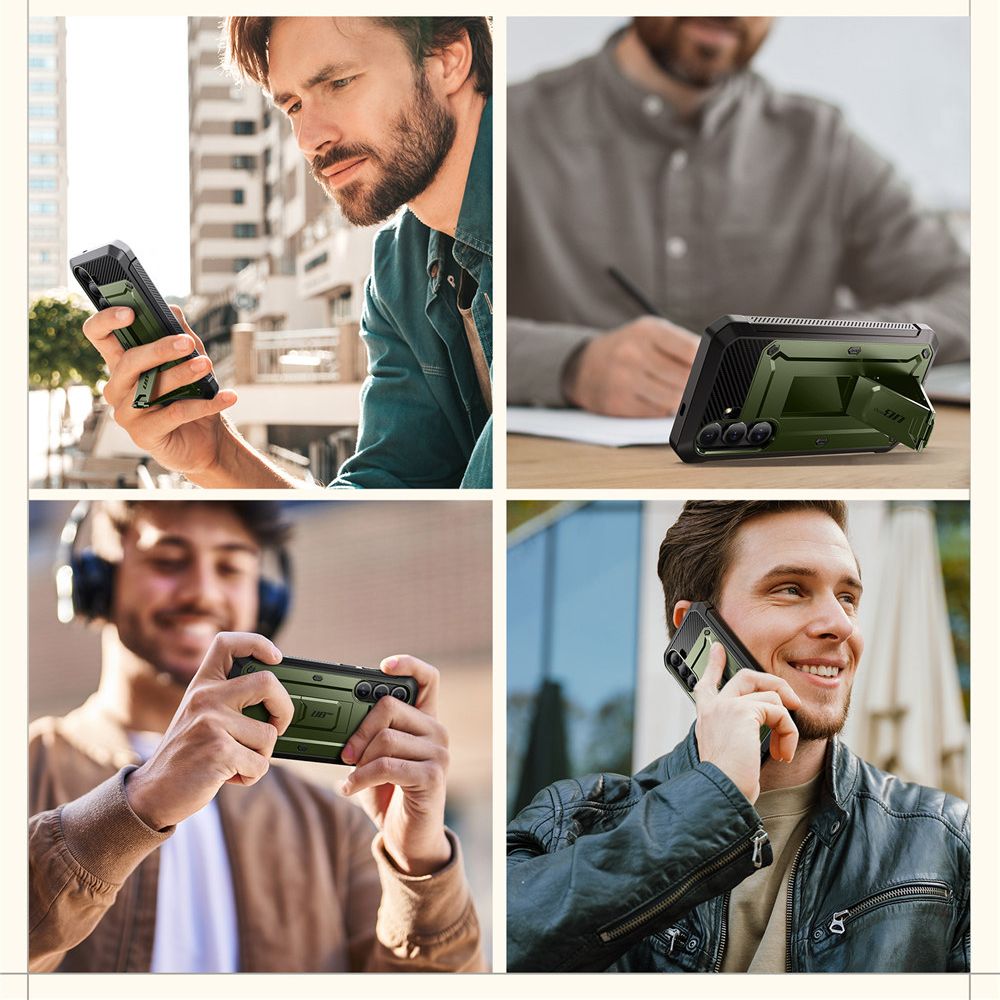 Supcase Samsung Galaxy S25 Unicorn Beetle Pro 2 Σκληρή Θήκη με Προστασία Οθόνης και Stand - Green