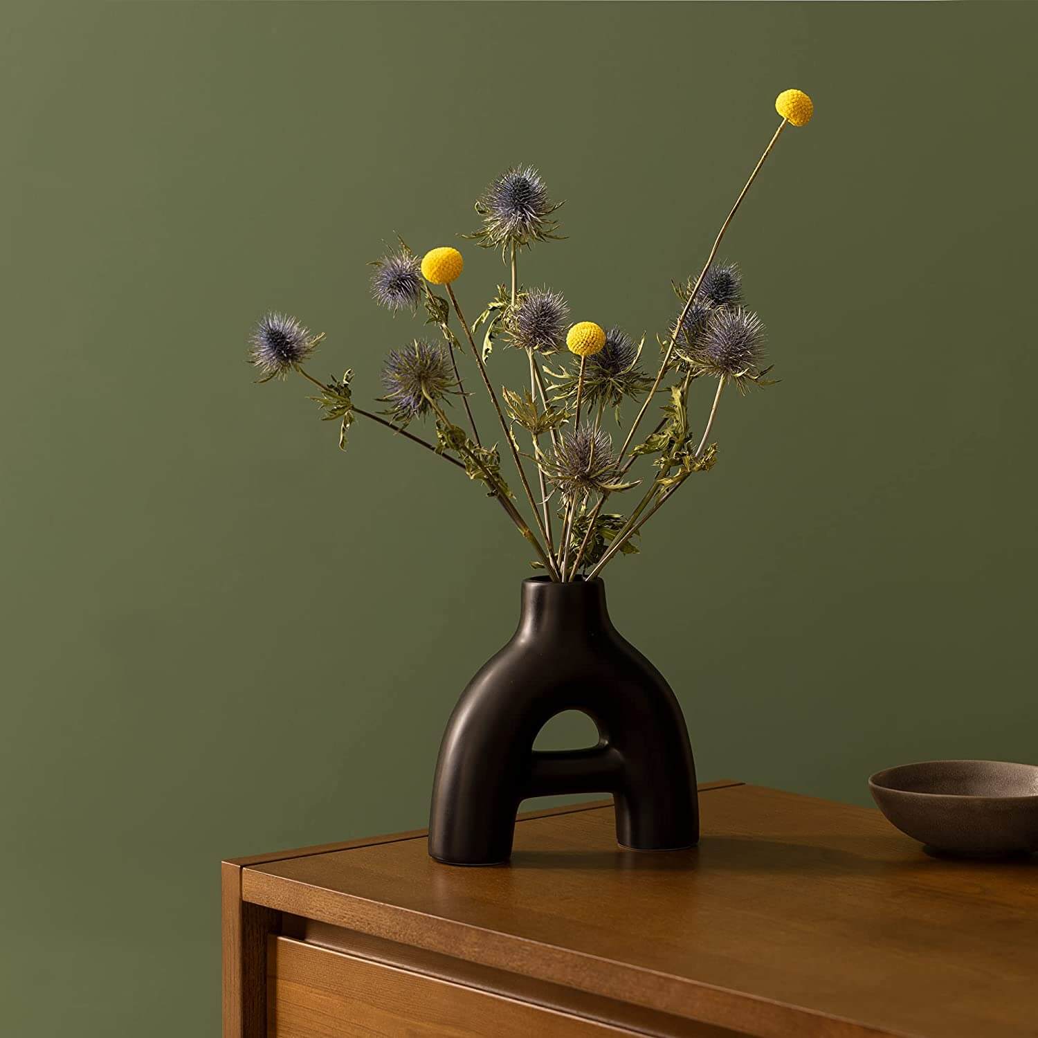 Navaris Κεραμικό Διακοσμητικό Βάζο - Design Abstract - Black - 60344.02