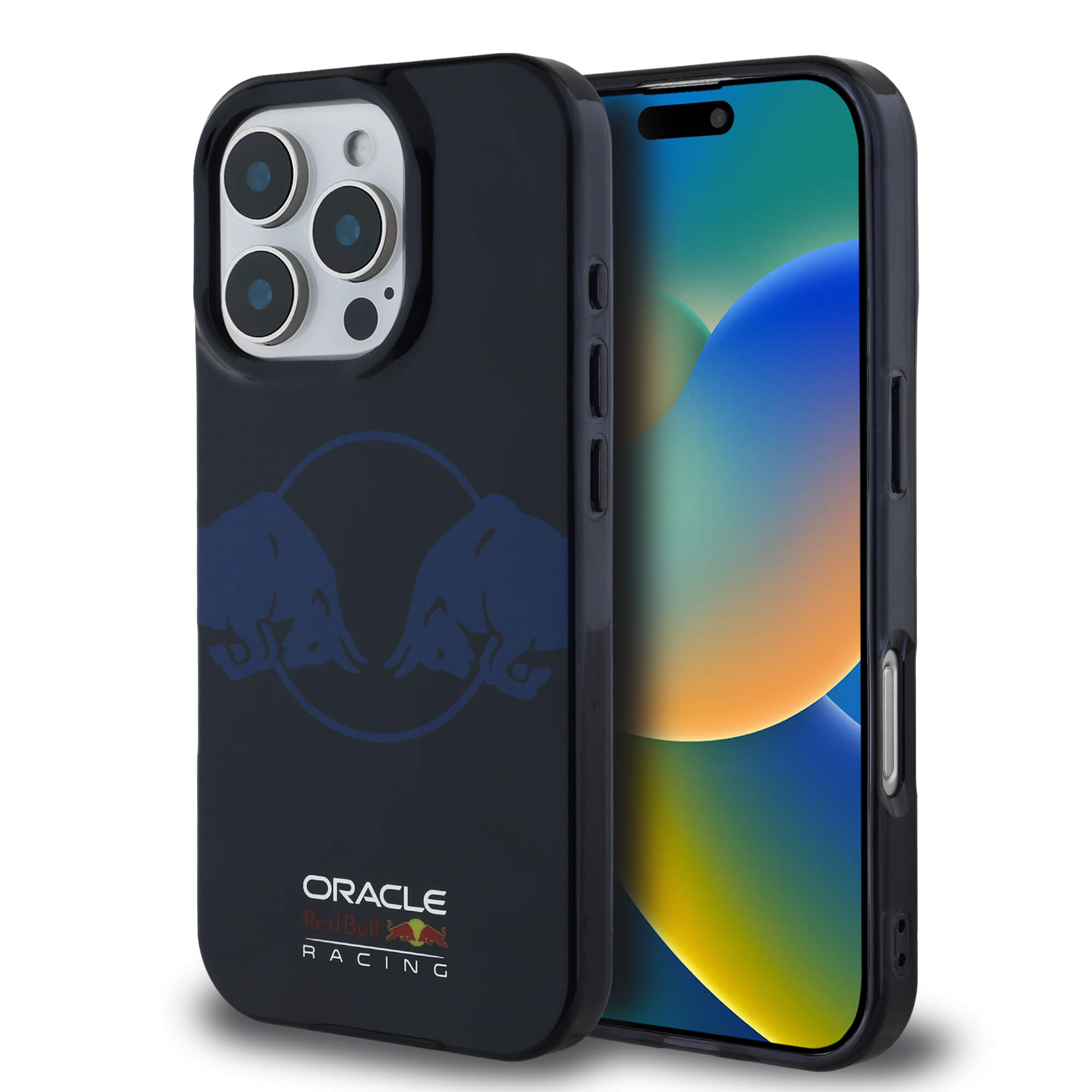 Red Bull iPhone 16 Pro - IML Two Bulls - MagSafe Σκληρή Θήκη με Πλαίσιο Σιλικόνης - Navy - RBHMP16L24HIDBV