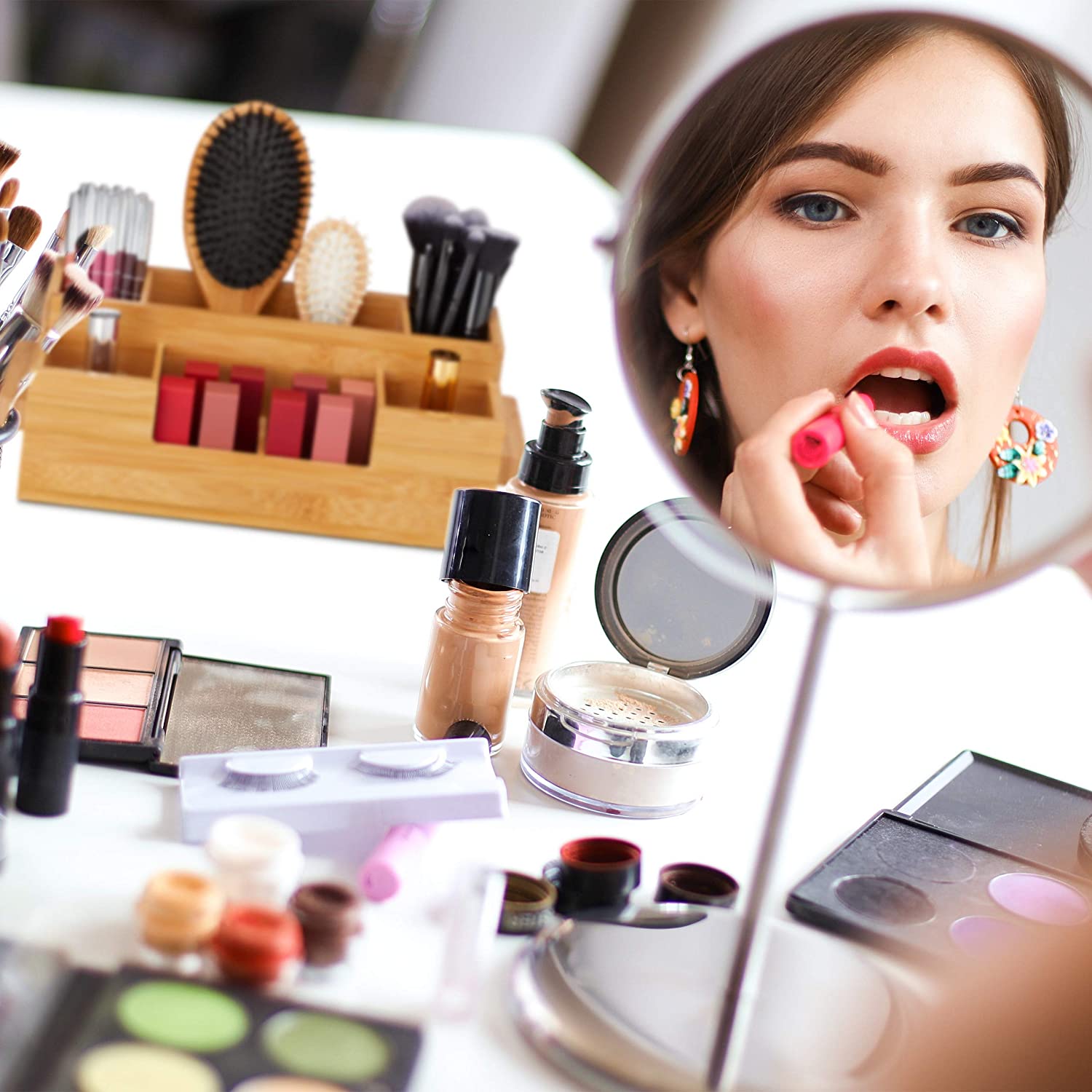 Relaxdays Θήκη για Mαχαιροπήρουνα από Mπαμπού με Xώρο για Xαρτοπετσέτας - Natural - 4052025259532