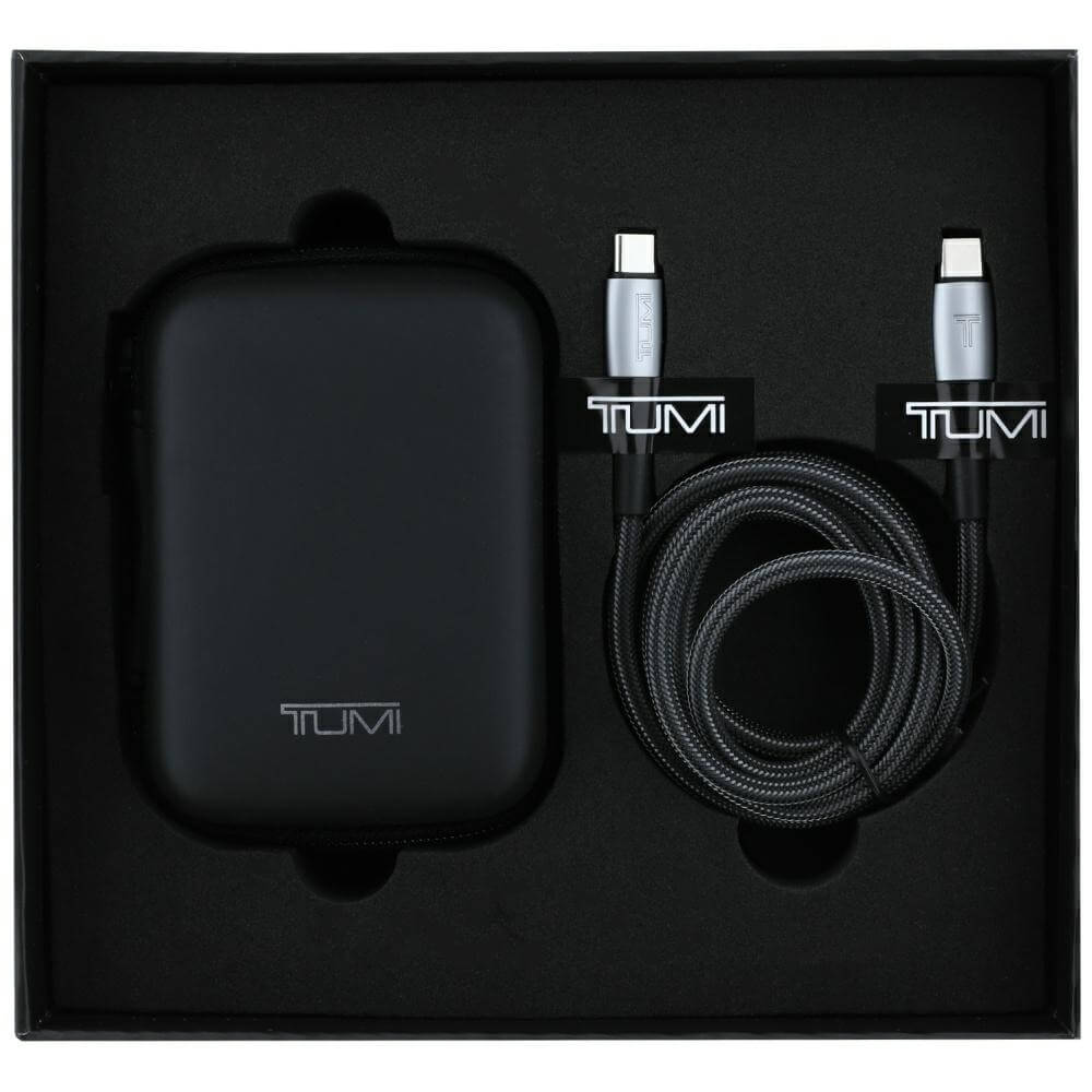 Tumi Travel Adapter 25W Φορτιστής Ταξιδίου με 1 Θύρα Type - C και 1 Θύρα USB και Καλώδιο Type - C to Type - C - Black
