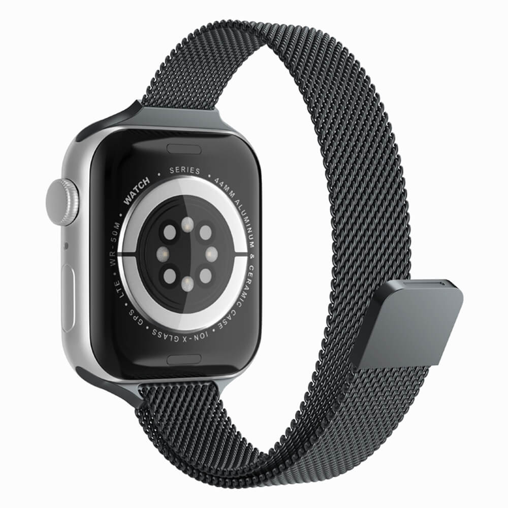 Techsuit Λουράκι Apple Watch 2/3/4/5/6/7/8/9/10/11 - SE (1/2/3) - 38/40/41/42mm Watchband W034 από Ανοξείδωτο Ατσάλι - Black