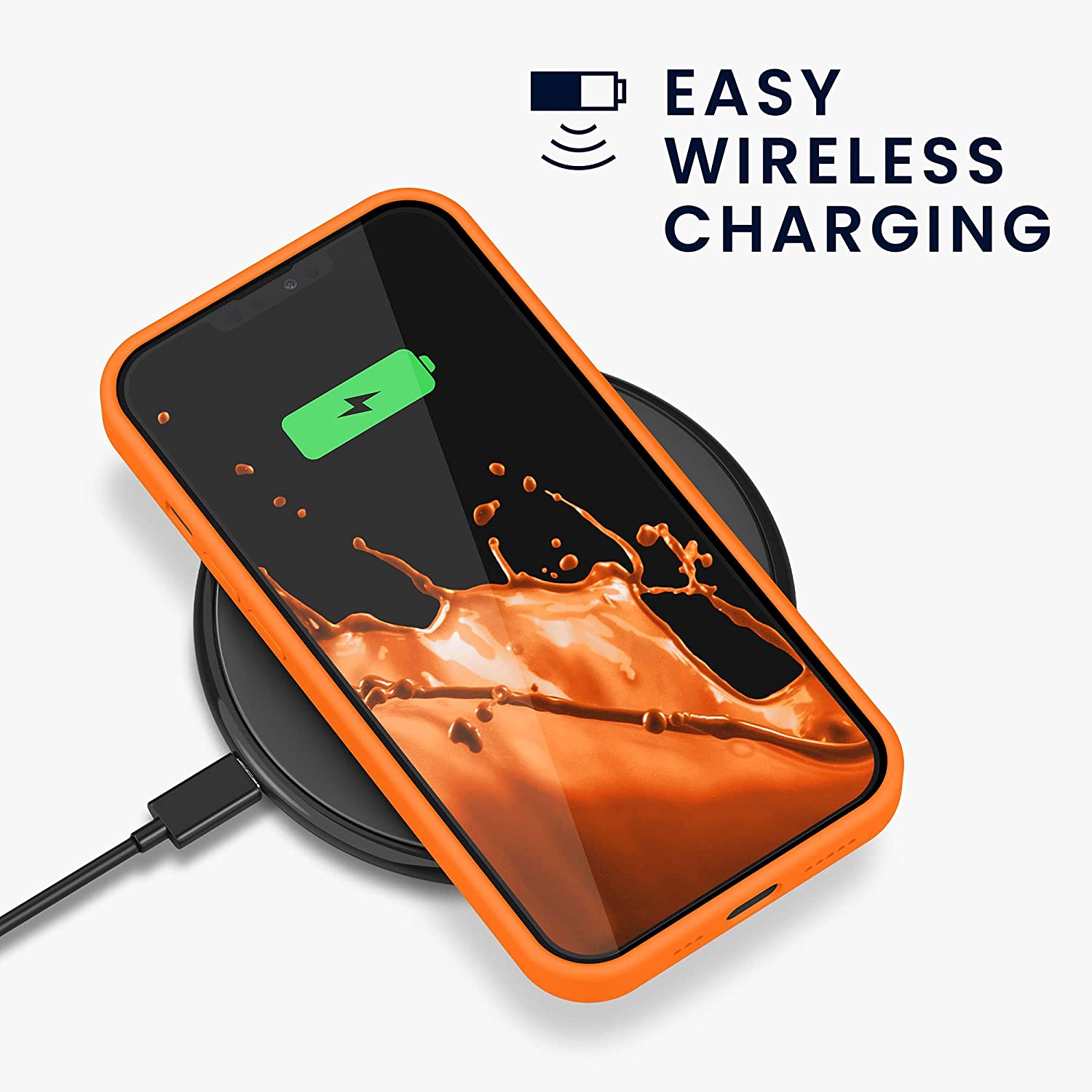 KW iPhone 13 Θήκη Σιλικόνης Rubberized TPU - Cosmic Orange - 55878.150