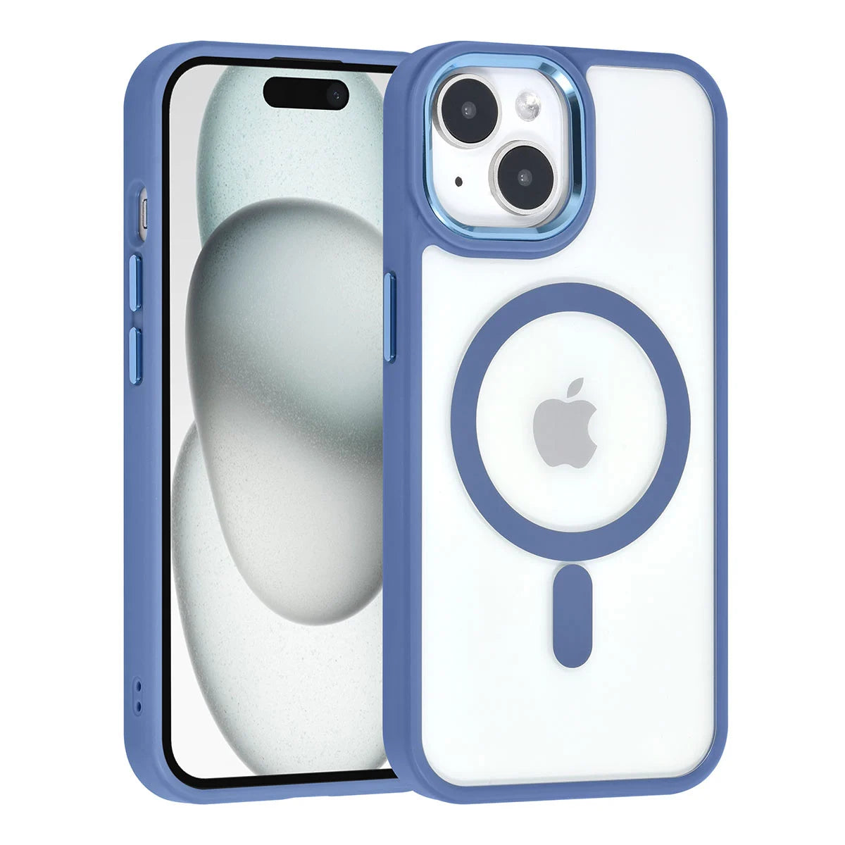 Tuniq iPhone 15 - MagSafe Σκληρή Θήκη με Πλαίσιο Σιλικόνης - Μπλε / Διάφανη