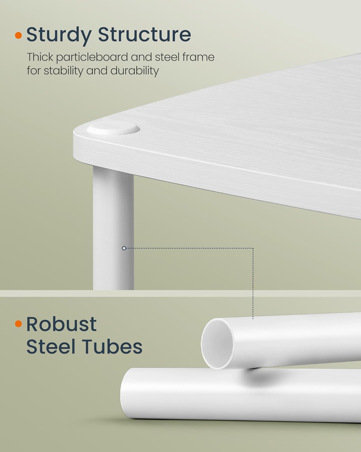 Songmics Βοηθητικό Τραπέζι με Υφασμάτινο Καλάθι - Snow White - LET286W01