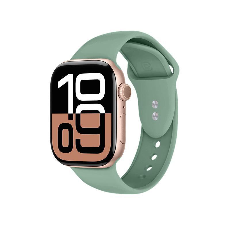 Crong Λουράκι Apple Watch 2/3/4/5/6/7/8/9/10/11 - SE (1/2/3) - 38/40/41/42mm Σιλικόνης - Liquid Strap - Sage