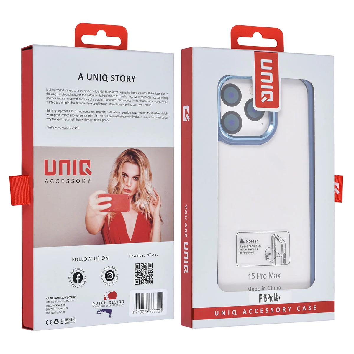 Tuniq iPhone 15 Pro Max - Σκληρή Θήκη με Πλαίσιο Σιλικόνης - Ανοιχτό Μπλε / Διάφανο